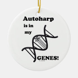 Autoharp in mijn genen keramisch ornament