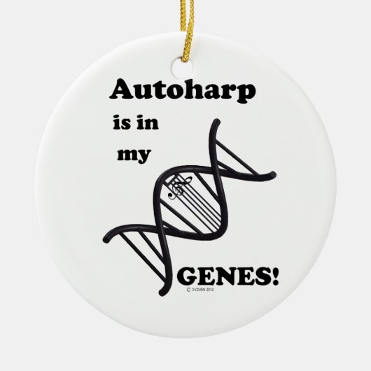 Autoharp in mijn genen keramisch ornament (Voorkant)