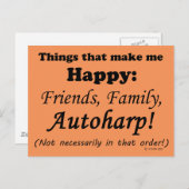 Autoharp laat me gelukkig maken briefkaart (Voorkant / Achterkant)