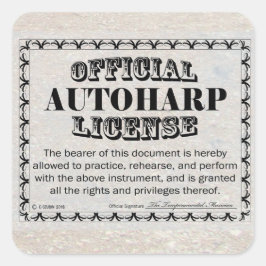 Autoharp License Square Sticker