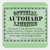 Autoharp License Square Sticker (Voorkant)