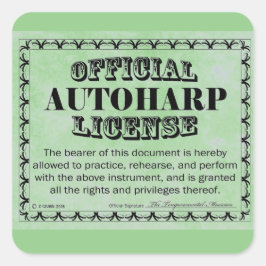 Autoharp License Square Sticker