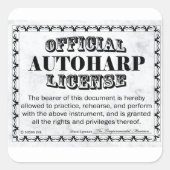 Autoharp License Square Sticker (Voorkant)