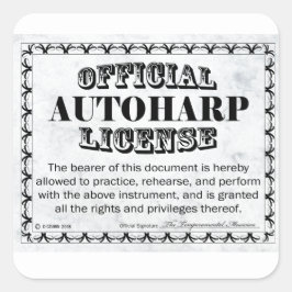 Autoharp License Square Sticker
