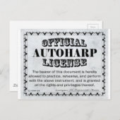 Autoharp-licentie Briefkaart (Voorkant / Achterkant)