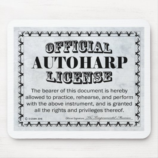 Autoharp-licentie Muismat (Voorkant)
