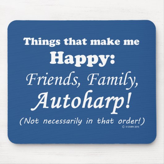 Autoharp maakt me gelukkig muismat (Voorkant)