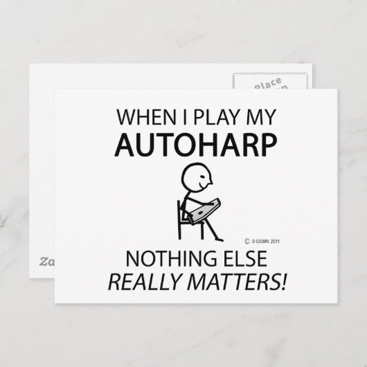 Autoharp niets anders briefkaart (Voorkant / Achterkant)