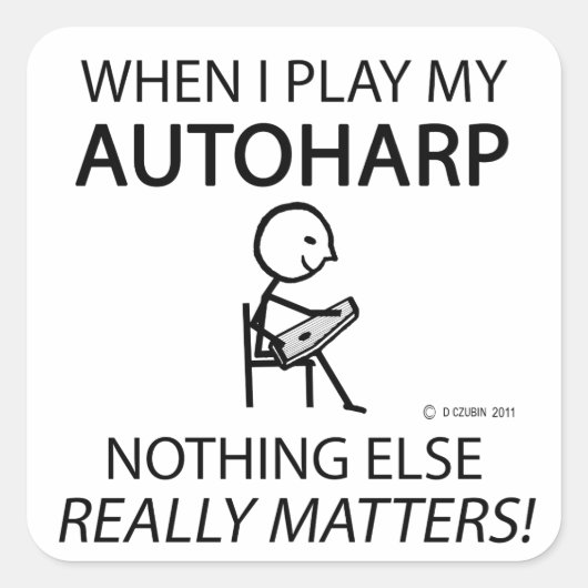 Autoharp niets anders vierkante sticker (Voorkant)
