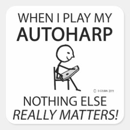 Autoharp niets anders vierkante sticker