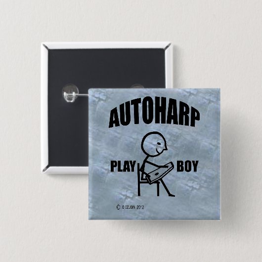 Autoharp Play Boy Vierkante Button 5,1 Cm (Voorkant /achterkant)