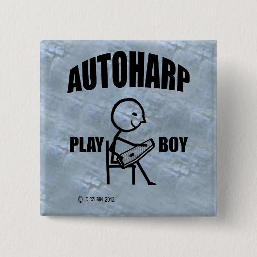Autoharp Play Boy Vierkante Button 5,1 Cm (Voorkant)