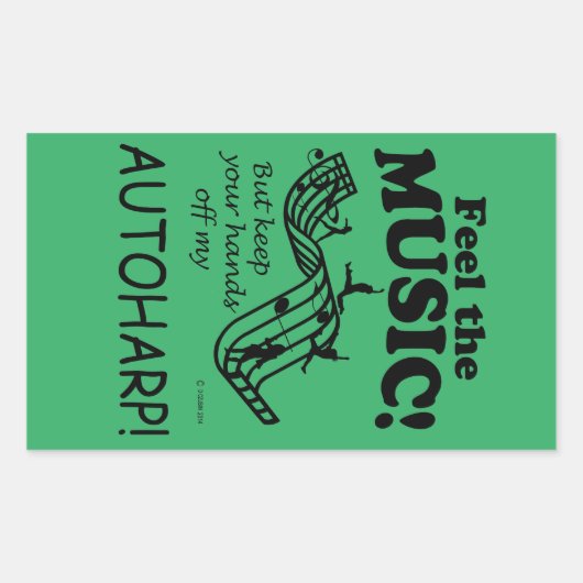 Autoharp voelt de Sticker van de Muziek Rechthoeki (Voorkant)