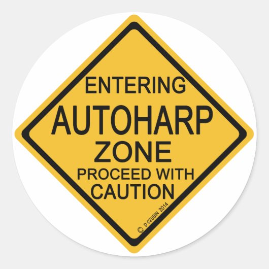 Autoharp Zone invoeren Ronde Sticker (Voorkant)