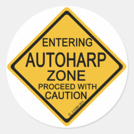 Autoharp Zone invoeren Ronde Sticker