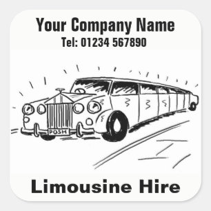 Autohuur Limousine Vierkante Sticker