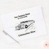 Autohuur Limousine Vierkante Sticker (Envelop)
