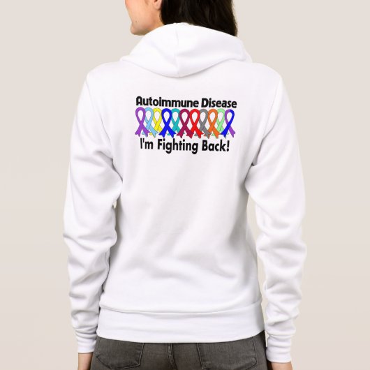 Autoimmune bewustzijn... ik vecht terug hoodie (Achterkant)