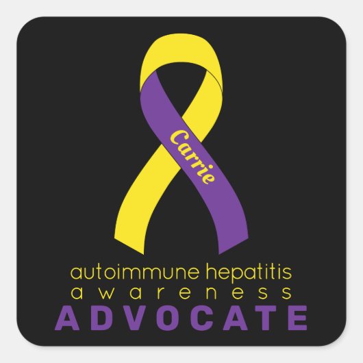 Autoimmune hepatitis Advocate Black Square Sticker (Voorkant)