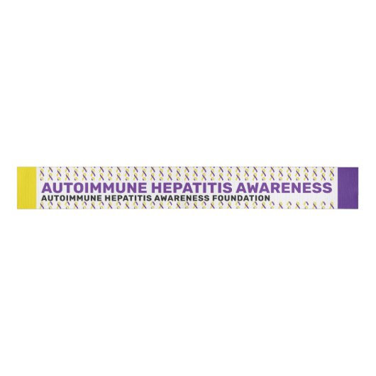 Autoimmune Hepatitis Awareness Patroon Grosgrain Lint (Voorkant)