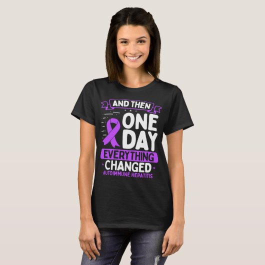 Autoimmune Hepatitis Awareness  Warrior Ribbon T-shirt (Voorkant volledig)
