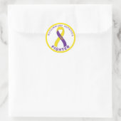 Autoimmune hepatitis Fighter Ribbon White Classic Ronde Sticker (Tas)