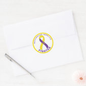 Autoimmune hepatitis Fighter Ribbon White Classic Ronde Sticker (Envelop)