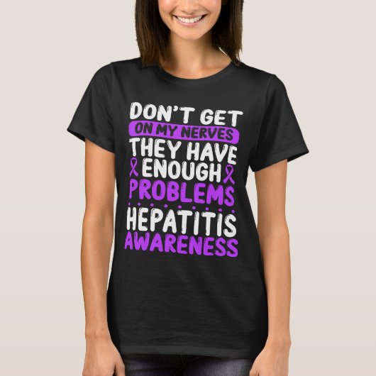 Autoimmune hepatitis Lint Hepatitis Bewustheid T-shirt (Voorkant)