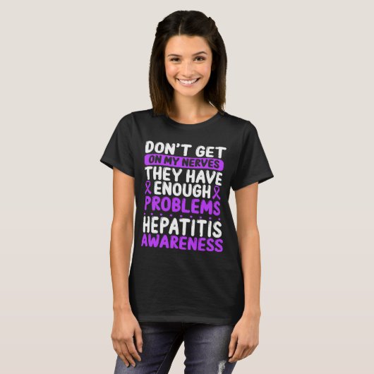 Autoimmune hepatitis Lint Hepatitis Bewustheid T-shirt (Voorkant volledig)