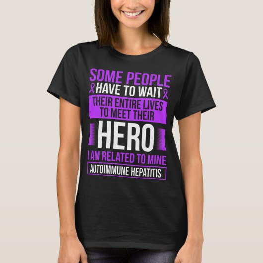 Autoimmune Hepatitis Ribbon Hepatitis Warrior T-shirt (Voorkant)