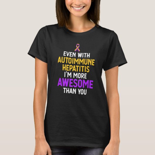 Autoimmune Hepatitis Survivor Warrior T-shirt (Voorkant)