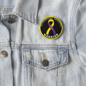 Autoimmune Hepatitis Warrior Ribbon Black Button (In situ)