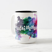 Autoimmune Tribe Splash-Mok Tweekleurige Koffiemok (Voorkant links)