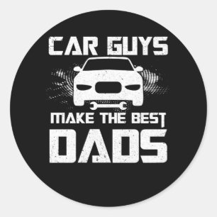 Autojongens maken de beste Dads Fathers Day Mechan Ronde Sticker