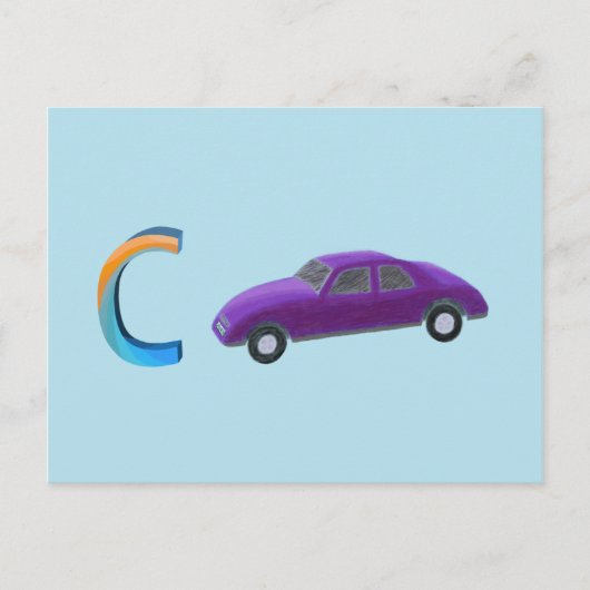 Autokaart Briefkaart (Voorkant)