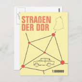 Autokartendesign in DDR Stil Briefkaart (Voorkant / Achterkant)