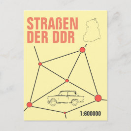 Autokartendesign in DDR Stil Briefkaart