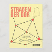 Autokartendesign in DDR Stil Briefkaart (Voorkant)