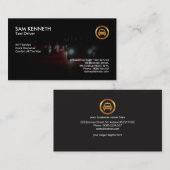 Autokoplampen Bokeh Night Shift Taxi Service Visitekaartje (Voorkant / Achterkant)