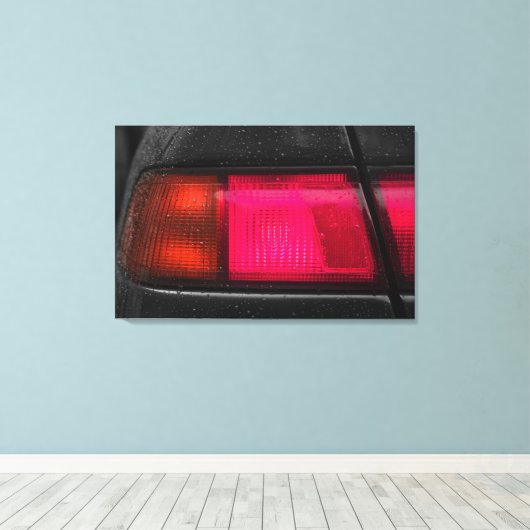 Autolamp in regen canvas afdruk (Insitu (Houten vloer))