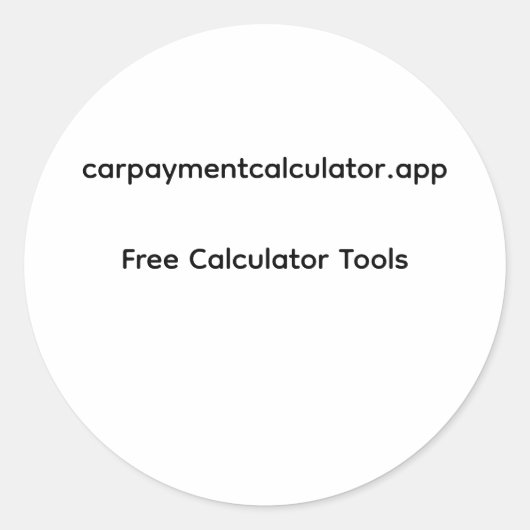 Autolening Calculator Sticker - Gratis Financieel (Voorkant)