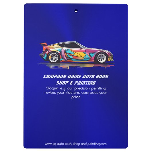 Autolichaamswinkel en precisie het schilderen klembord (Achterkant)