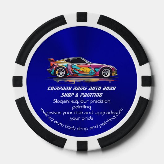 Autolichaamswinkel en precisie het schilderen poker chips (Voorkant)