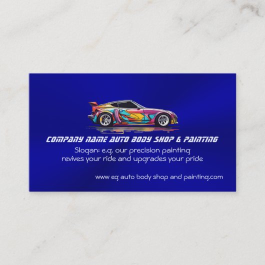 Autolichaamswinkel en precisie het schilderen visitekaartje (Voorkant)