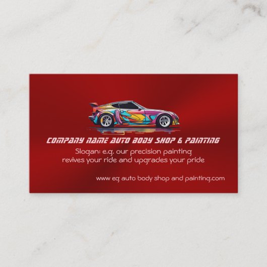 Autolichaamswinkel en precisie het schilderen visitekaartje (Voorkant)