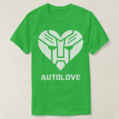 AutoLove Cool Robot geïnspireerd hart symbool T-shirt (Design voorkant)