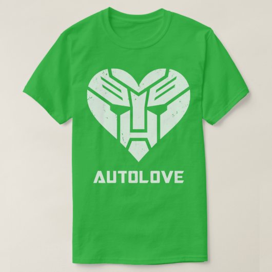 AutoLove Cool Robot geïnspireerd hart symbool T-shirt (Design voorkant)