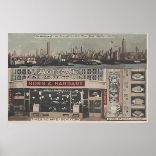 Automat Horn & Hardart Time Square New York, Vinta Poster (Voorkant)
