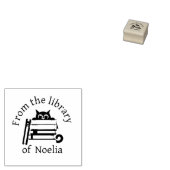 Automatic and Wooden Stamp Cat Library Rubberstempel (Gestempeld)