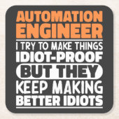 Automation Engineer Ik probeer het grappig te make Kartonnen Onderzetters (Voorkant)